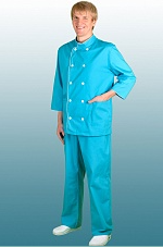 Костюм повара мужской бирюзовый КМС 1312