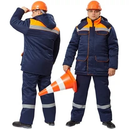 Костюм утепленный "Балтимор" с п/к т.синий/оранжевый КСМ 817
