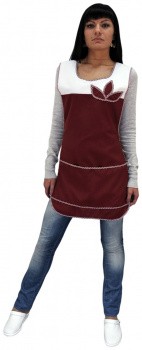 Фартук-сарафан "Цветок" бордовый/белый СРФ 1108