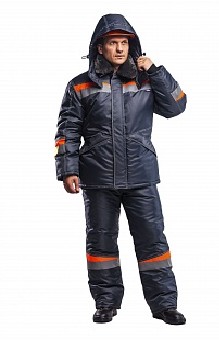 Костюм утепленный "Комфорт" с п/к т.серый/оранжевый КСМ 819