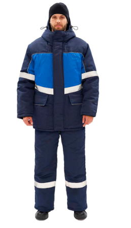 Костюм утепленный "Вектор-ультра" с п/к т.синий/василек 4 климатический пояс КСМ 821