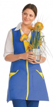 Фартук-сарафан "Сакура" васильковый/желтый (распродажа) СРФ 1113