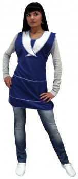 Фартук-сарафан "Иней" васильковый/белый СРФ 1109