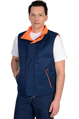 Жилет утепленный &amp;quot;Профи&amp;quot; т.синий/оранжевый ЖЛТ 910