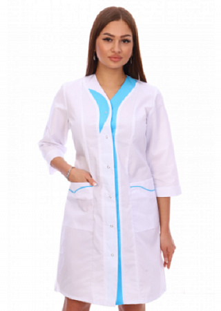 Халат медицинский женский "Медуза" белый/ассорт ХЛТ 1549