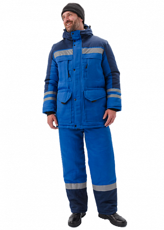 Костюм утепленный "Зимник" с брюками василек/т.синий КСМ 708