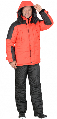 Костюм утепленный &amp;quot;Европа&amp;quot; с брюками красный/черный КСМ 716