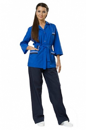 Костюм женский "Капель" т.синий/васильковый КСМ 1206