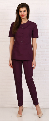 Костюм медицинский женский РИТА (баклажан) КСМ 1675