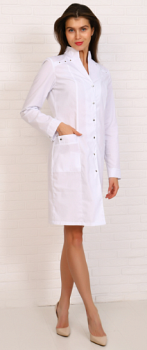 Халат медицинский женский &amp;quot;Алекса&amp;quot; белый ХЛТ 1556