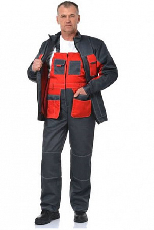 Костюм "Теодор" с п/к серый/красный КСМ 389