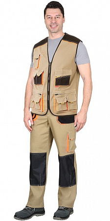 Костюм "Кевин" с жилетом песочный/оранжевый/черный КСМ 152