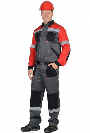 Костюм "Лигр" с брюками т.серый/красный/черный КСМ 227