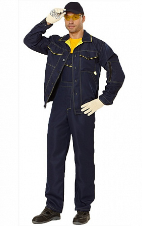 Костюм "Дока" с п/к синий/желтый КСМ 353