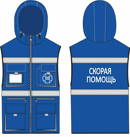 Жилет универсальный Скорая помощь (васильковый)