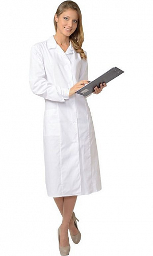 Халат медицинский женский &amp;quot;Классика&amp;quot; белый ХЛТ 1502
