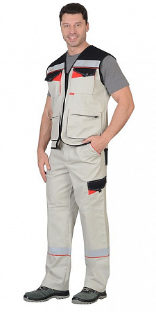 Костюм "Уно" с жилетом молочный/черный/оранжевый КСМ 151 (распродажа)