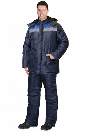 Куртка утепленная "Бригадир" т.синий/василек КРТ 602