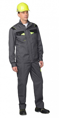 Костюм "Ховард" с брюками т.серый/черный/желтый КСМ 229
