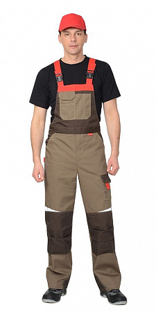 Полукомбинезон "Мега" св.коричневый/т.коричневый/красный ПКМ 010