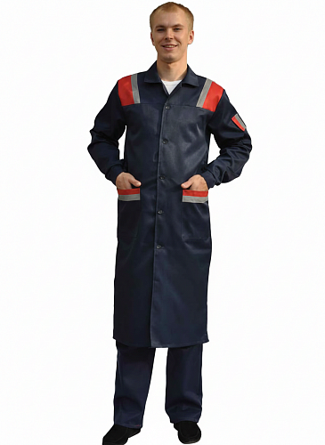 Халат рабочий &amp;quot;Авангард&amp;quot; т.синий/красный ХЛТ 471