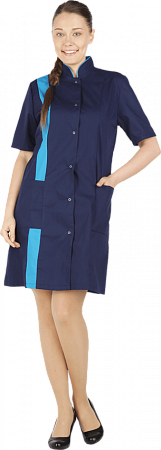 Халат женский "Диана" т.синий/голубой ХЛТ 1009