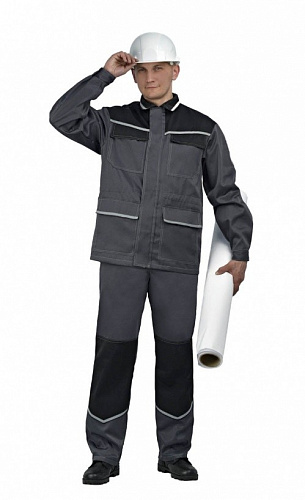 Костюм &amp;quot;Передовик&amp;quot; с брюками т.серый КСМ 224 (распродажа)