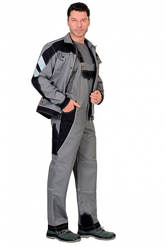 Костюм &amp;quot;Пекин&amp;quot; с п/к серый/черный КСМ 349