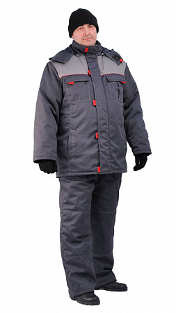 Костюм утепленный "Фаворит" с брюками т.серый/св.серый КСМ 704