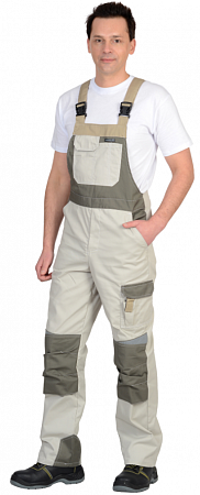 Полукомбинезон "Каскад" молочный с оливой и песочным ПКМ 020