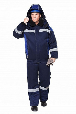 Костюм утепленный "Страйк" с п/к т.синий/василек КСМ 822