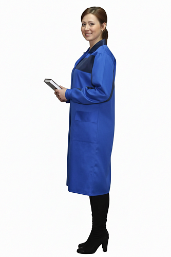 Халат рабочий женский &amp;quot;Спец&amp;quot; василек/т.синий ХЛТ 453