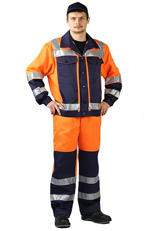 Костюм сигнальный оранжевый "Протект" с п/к СОМ 345