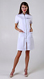 Халат медицинский женский "Каролина на молнии" белый/серый ХЛТ 1522 распродажа