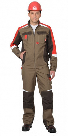 Костюм "Макс" с п/к св.коричневый/коричневый/красный КСМ 335