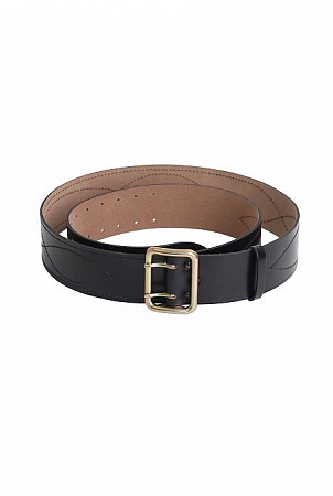 Ремень для охранника кожаный чёрный