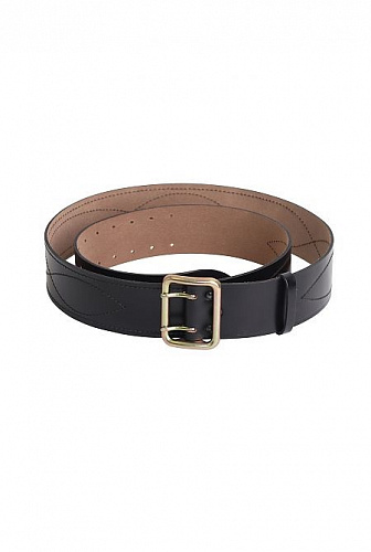 Ремень для охранника кожаный чёрный