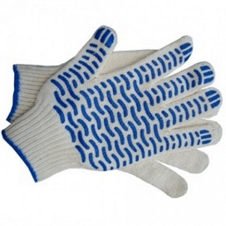 Перчатки трикотажные с ПВХ 10 класс 5-нитей ВОЛНА