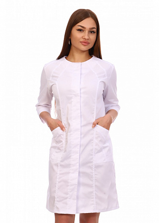 Халат медицинский женский "Эмма люкс" белый ХЛТ 1548