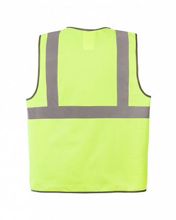 Жилет сигнальный лимонный 3 СОП (т.к полиэстер 100 гр/м2, пуговицы, карманы) ЖЛТ 2207