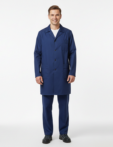 Халат рабочий &amp;quot;Классический&amp;quot; т.синий (бязь ГОСТ) ХЛТ 473