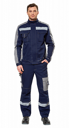 Летний костюм "ЛИНКОР" с п/к цв. синий-серый
