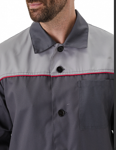 Халат мужской &amp;quot;Фаворит&amp;quot; серый/св. серый ХЛТ 478