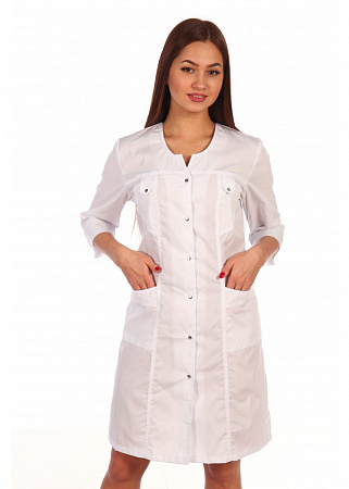 Халат медицинский женский "Паула" белый ХЛТ 1534