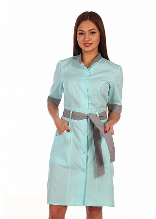 Халат медицинский женский "Даника" лазурь/серый ХЛТ 1535б распродажа