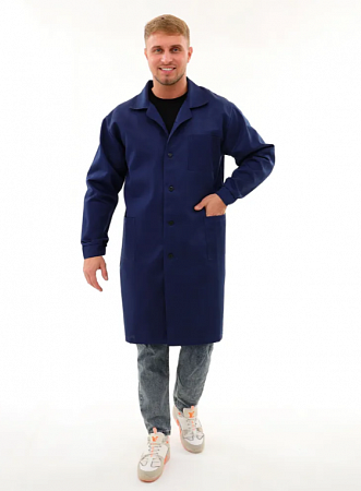 Халат рабочий "Классический" т.синий (смесовая) ХЛТ 475