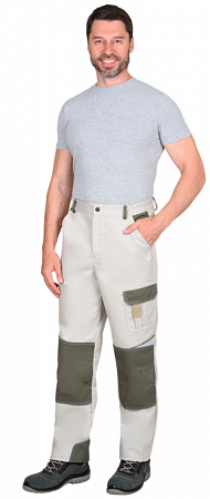 Брюки "Каскад" молочный с оливой и песочным БРК 054