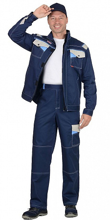 Костюм "Персей" (распродажа) с брюками т.синий/молочный/голубой КСМ 233