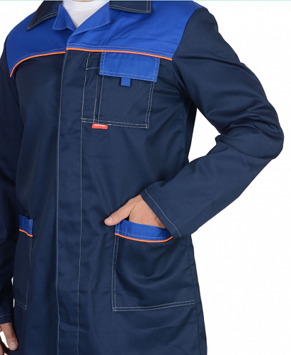 Халат мужской &amp;quot;Фаворит&amp;quot; синий/василёк ХЛТ 484