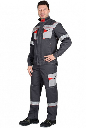 Костюм "Ховард" с п/к т.серый/св.серый/красный КСМ 368